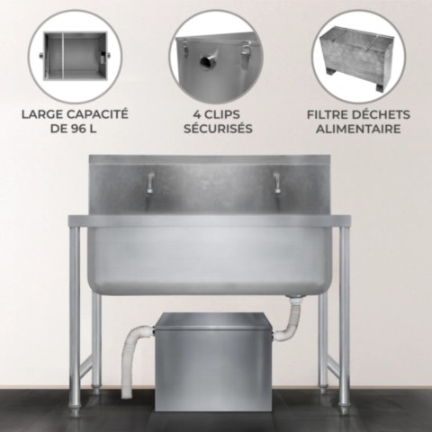 Capacite bac a graisse restaurant de 80 à 150 couverts