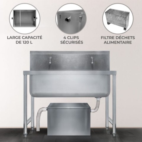 Capacité bac a graisse restaurant de 150 à 400 couverts